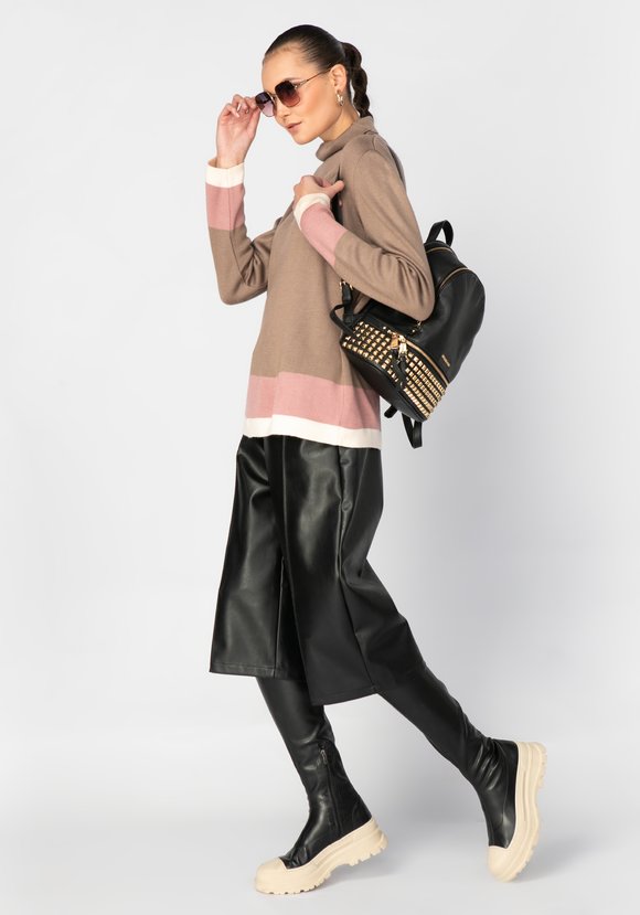 Свитер женский с контрастными полосами шир.  580, рис. 11