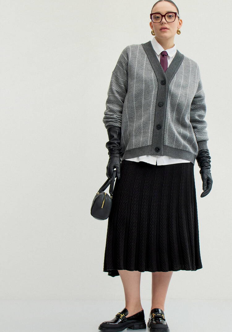 Юбка миди фактурная на широком поясе шир.  750, рис. 14