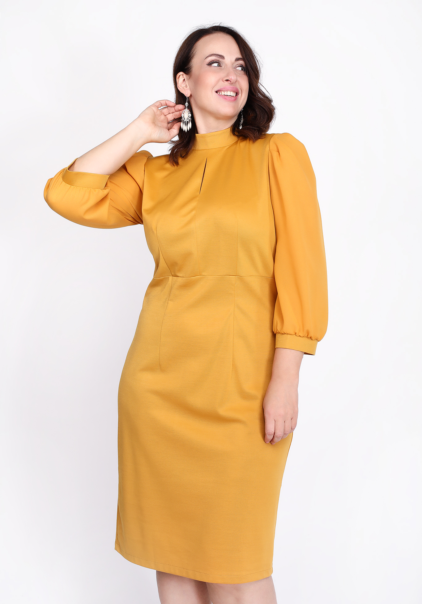 платье roma uvarov design прилегающее размер s мультиколор Платье прилегающее с шифоновым рукавом