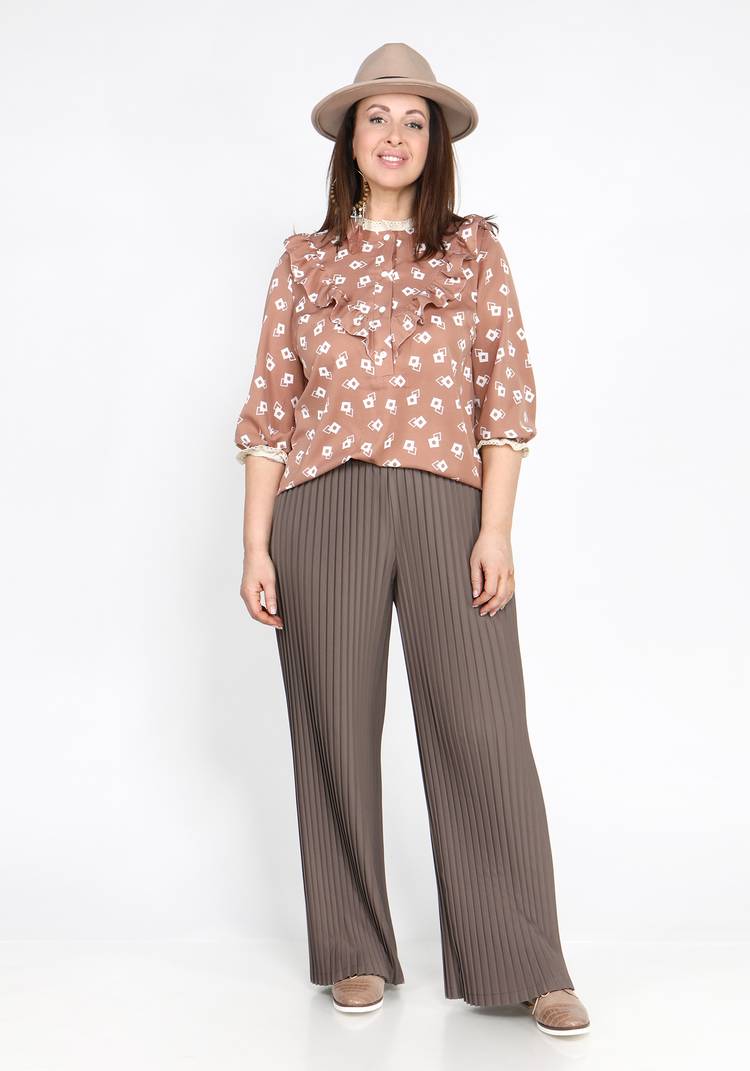 Брюки широкие плиссе на резинке шир.  750, рис. 7