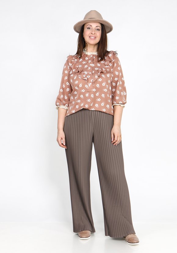 Брюки широкие плиссе на резинке шир.  580, рис. 7