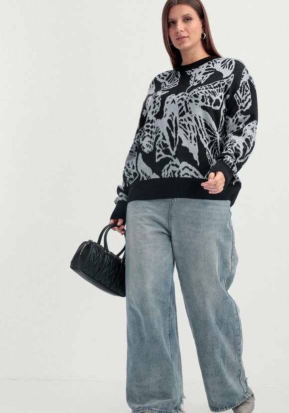 Джемпер с абстрактным цветочным принтом шир.  580, рис. 16