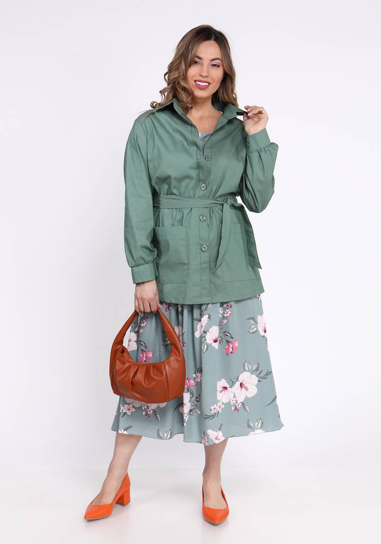 Жакет с поясом на пуговицах шир.  750, рис. 11