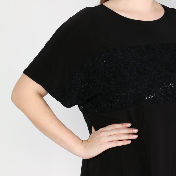 Туника с кружевной вставкой шир.  580, рис. 7