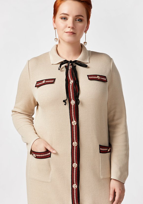 Платье миди с бархатной завязкой на горловине шир.  580, рис. 4