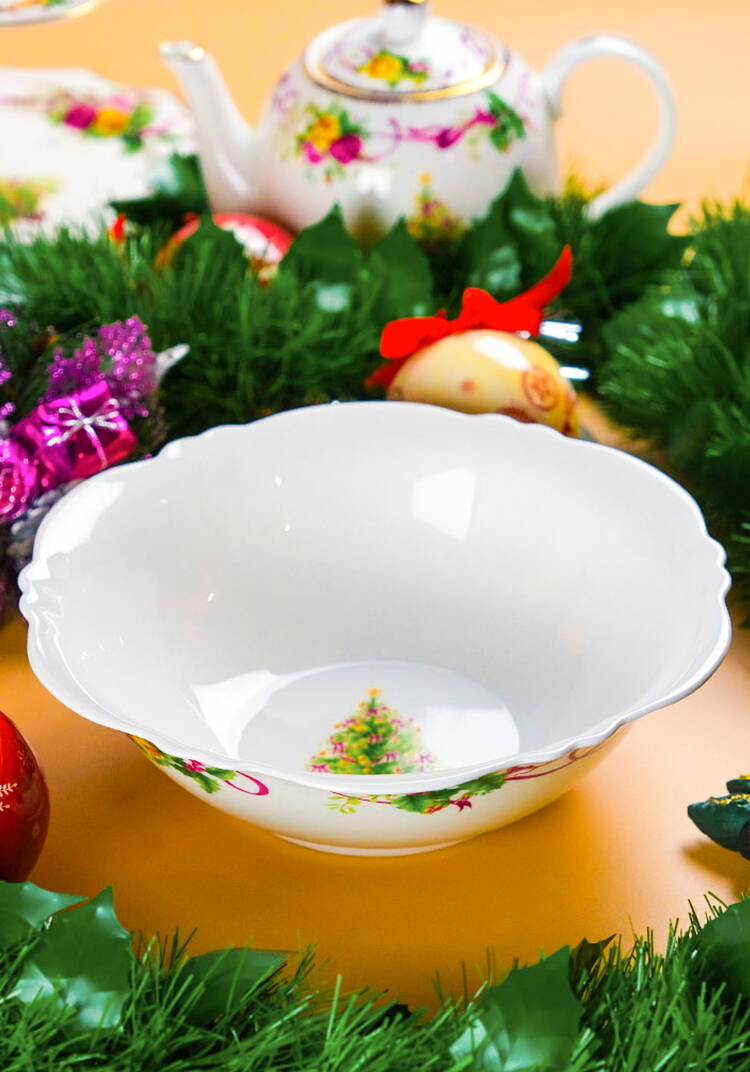 Салатник из фарфора Алая лента шир.  750, рис. 1