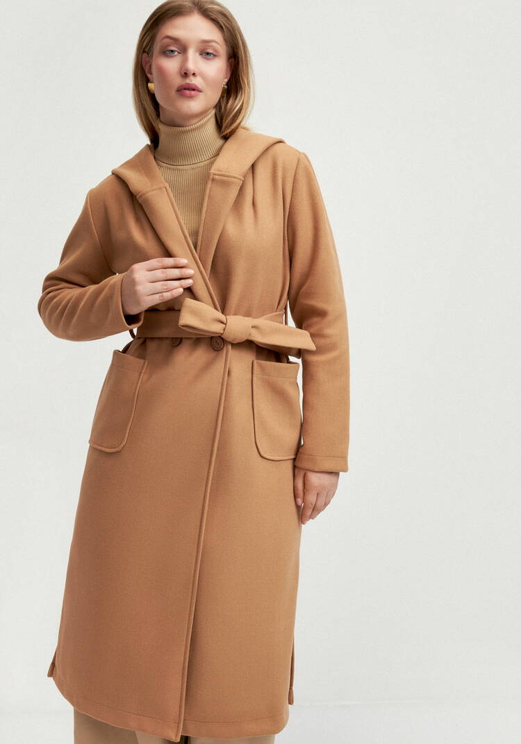 Пальто удлиненное на запах с разрезами шир.  750, рис. 2