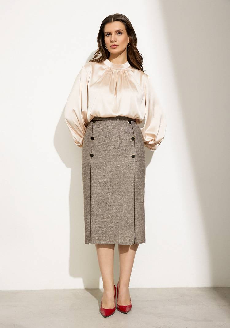 Юбка с отделкой кантом и пуговицами шир.  750, рис. 10