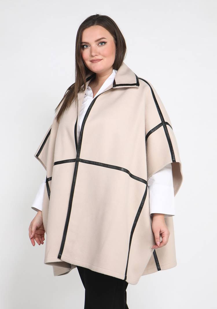 Кейп с отделкой из экокожи шир.  750, рис. 6