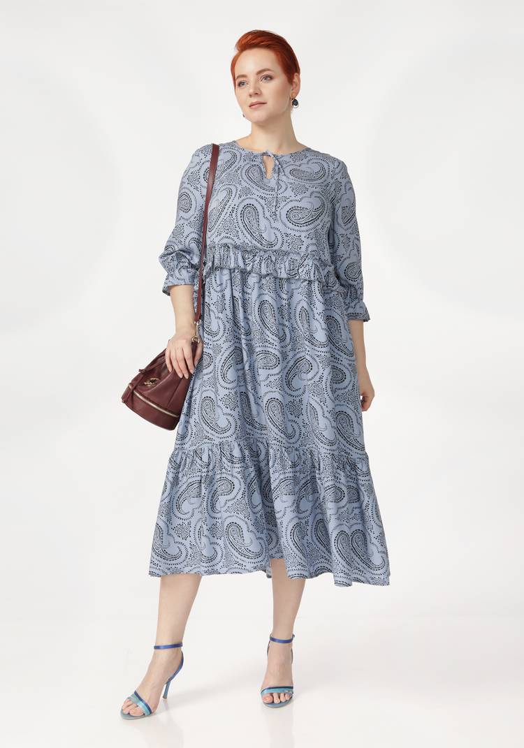 Платье принтованное с воланами шир.  750, рис. 3