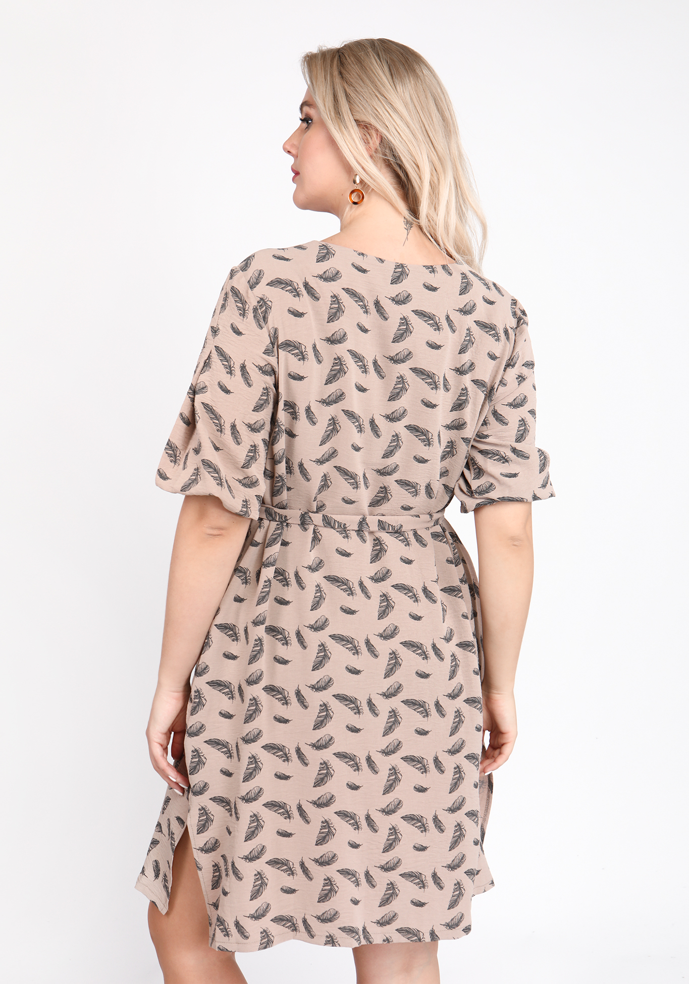 Платье летнее на пуговицах Bianka Modeno, размер 50, цвет кофейный - фото 4