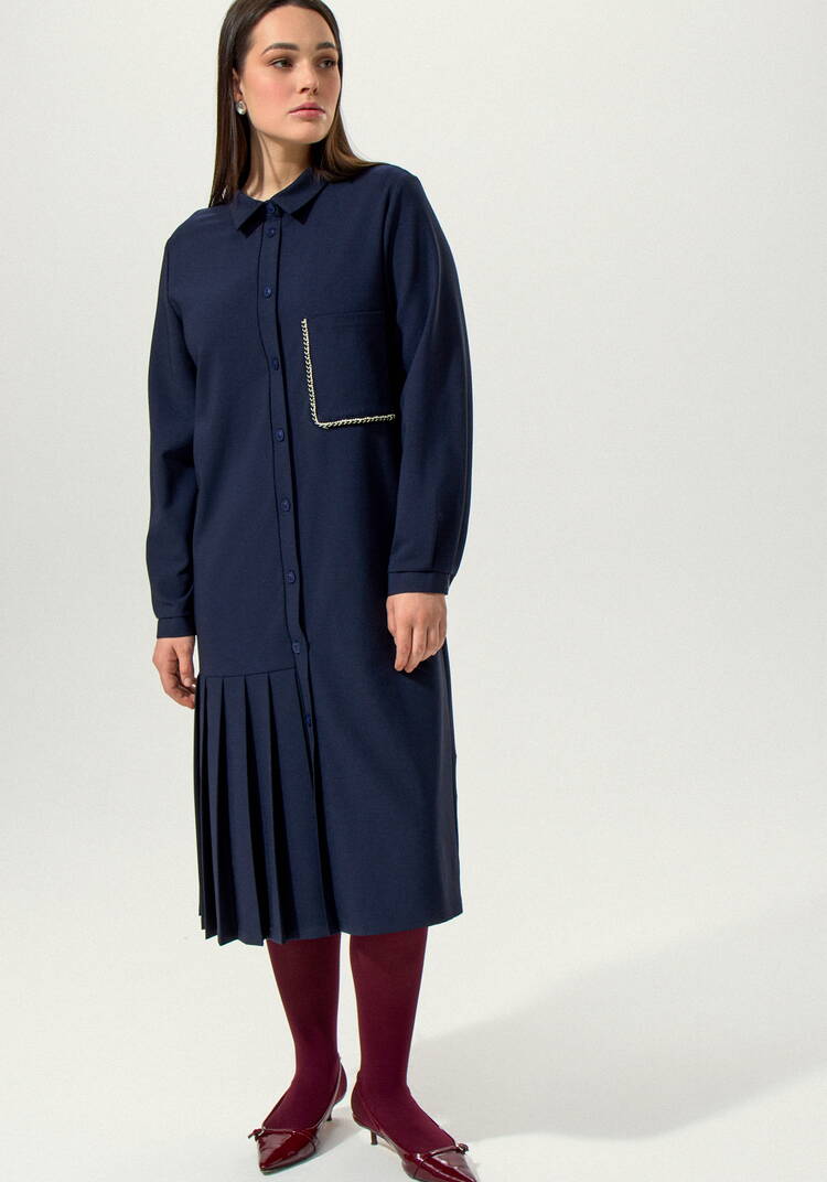 Платье-рубашка с декорированным карманом шир.  750, рис. 3