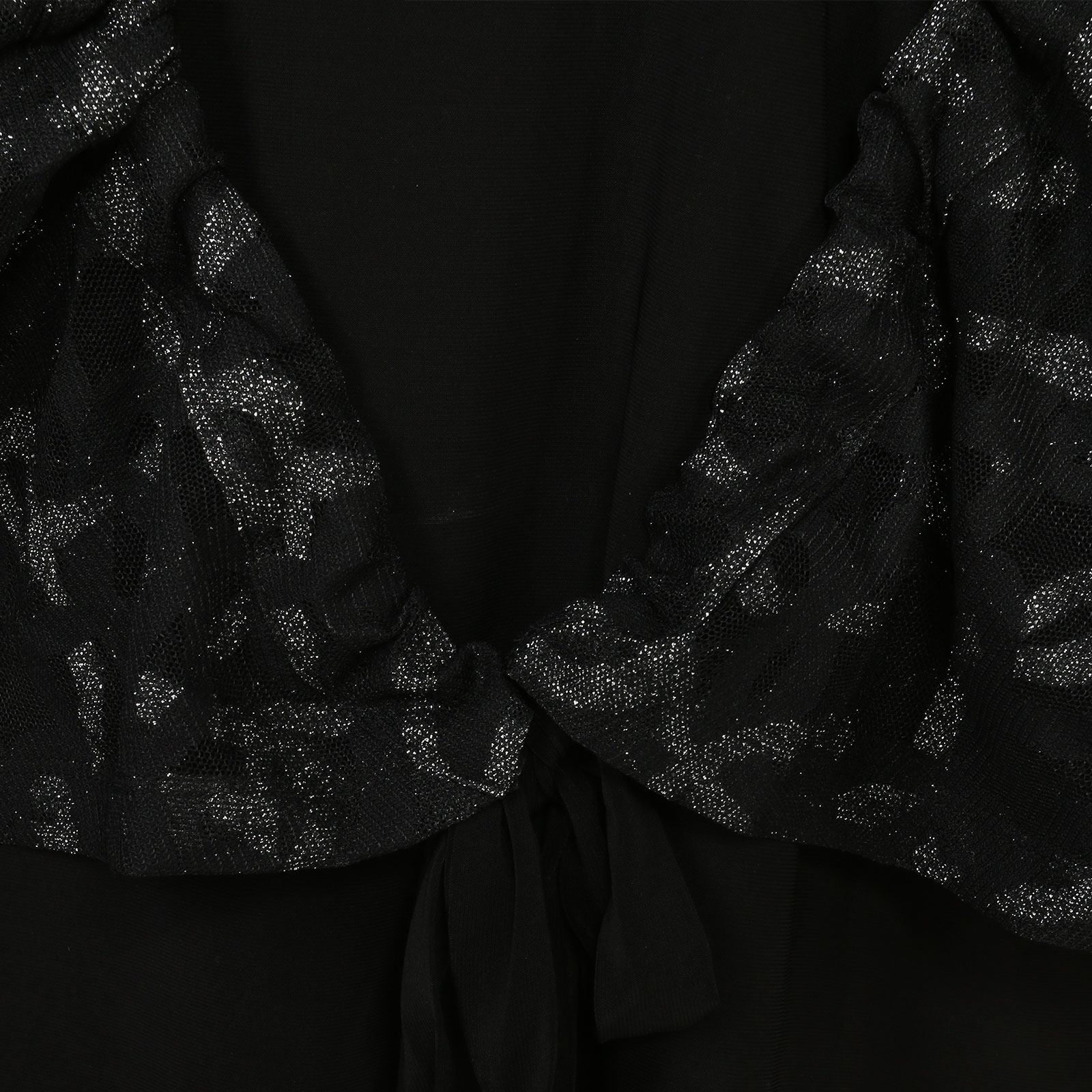 Блуза с эффектом двойки и завязками Elletto Life, размер 48, цвет черно-золотистый - фото 6
