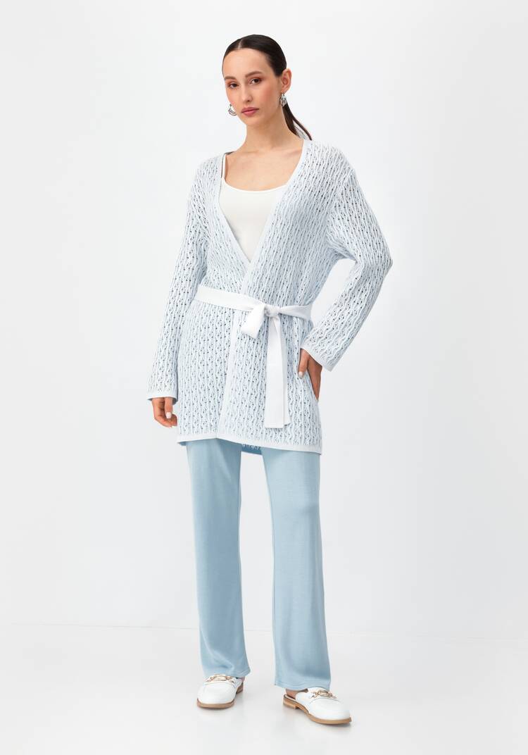 Кардиган ажурной вязки шир.  750, рис. 2