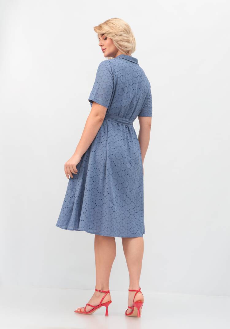 Платье из хлопка с поясом шир.  750, рис. 44