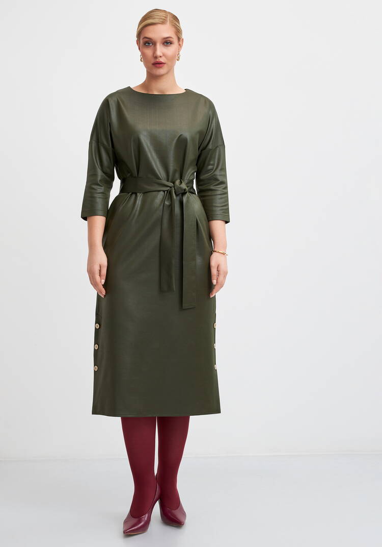 Платье с разрезами из трикотажа под кожу шир.  750, рис. 4