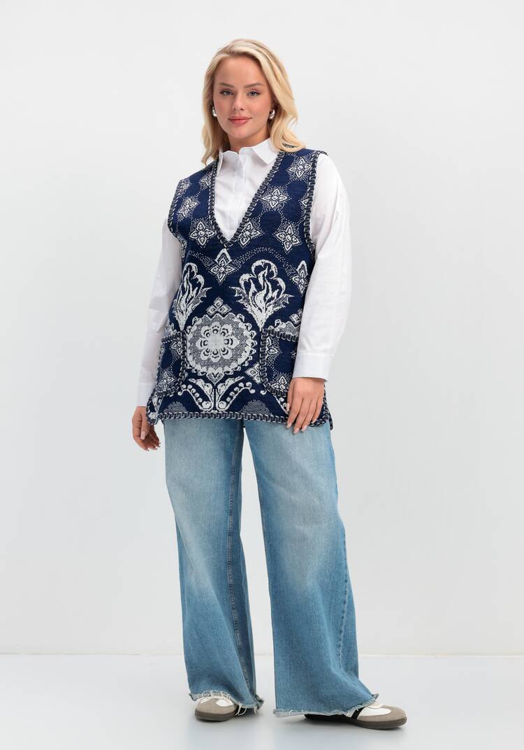 Жилет из шерсти Ласковое тепло шир.  750, рис. 30