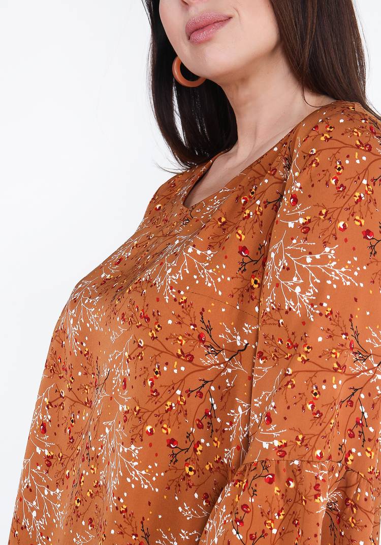 Блуза с рукавом 3/4 свободного кроя шир.  750, рис. 8