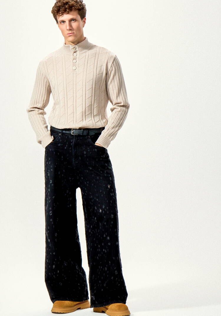 Джемпер с воротом-стойкой и планкой шир.  750, рис. 8