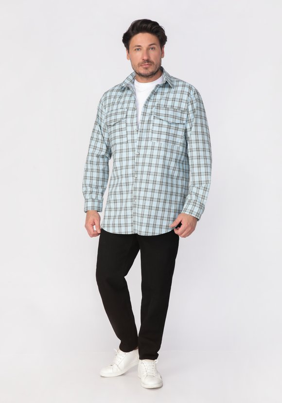 Рубашка мужская в мелкую клетку шир.  580, рис. 2