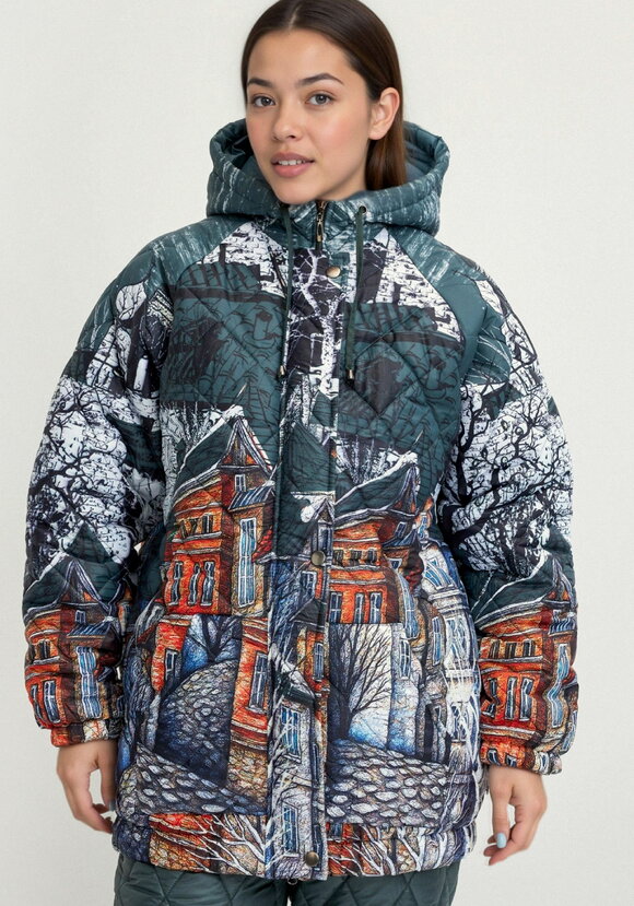 Куртка с принтом Городской пейзаж шир.  580, рис. 12