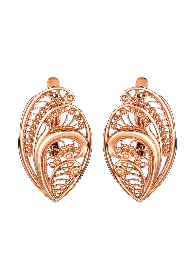 Серьги Перо павлина шир.  750, рис. 1