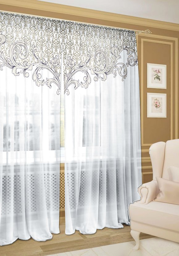 Тюль- шифон Любование шир.  580, рис. 1