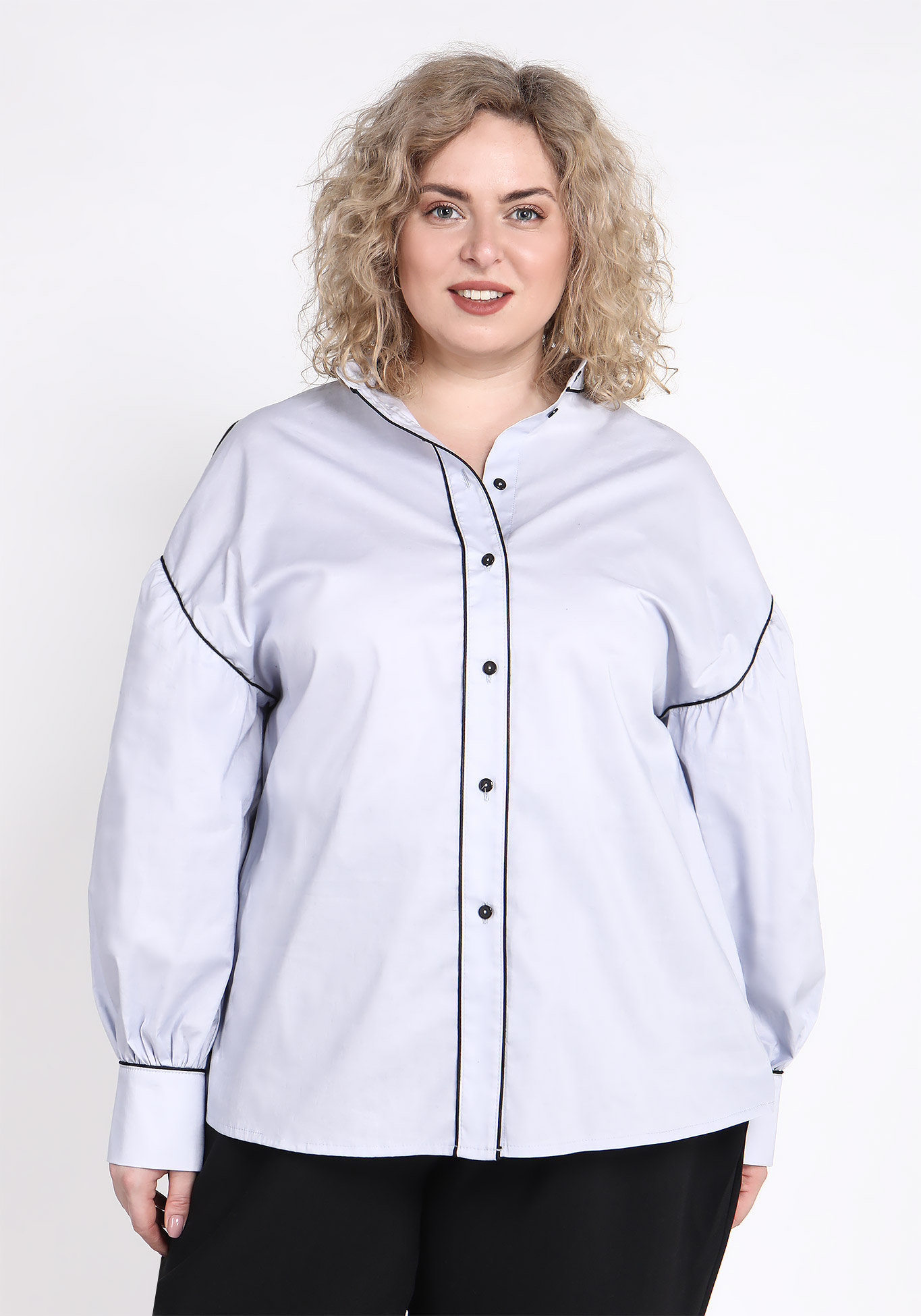 блуза с отделкой кантом Блуза с отделкой кантом