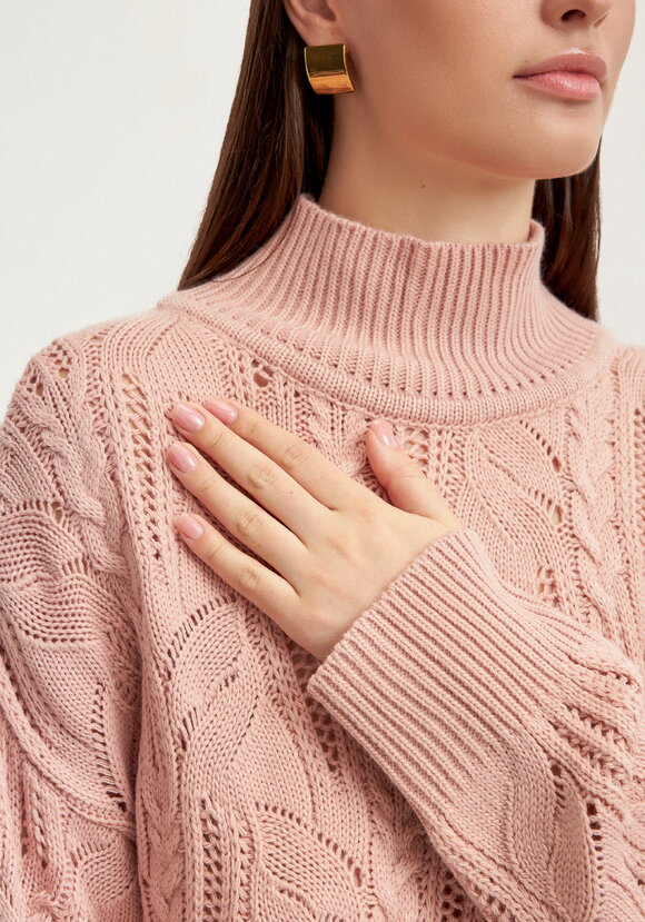 Джемпер с ажурными косами шир.  580, рис. 5