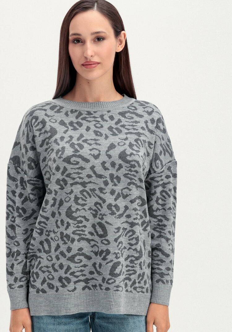 Джемпер с леопардовым принтом шир.  750, рис. 19