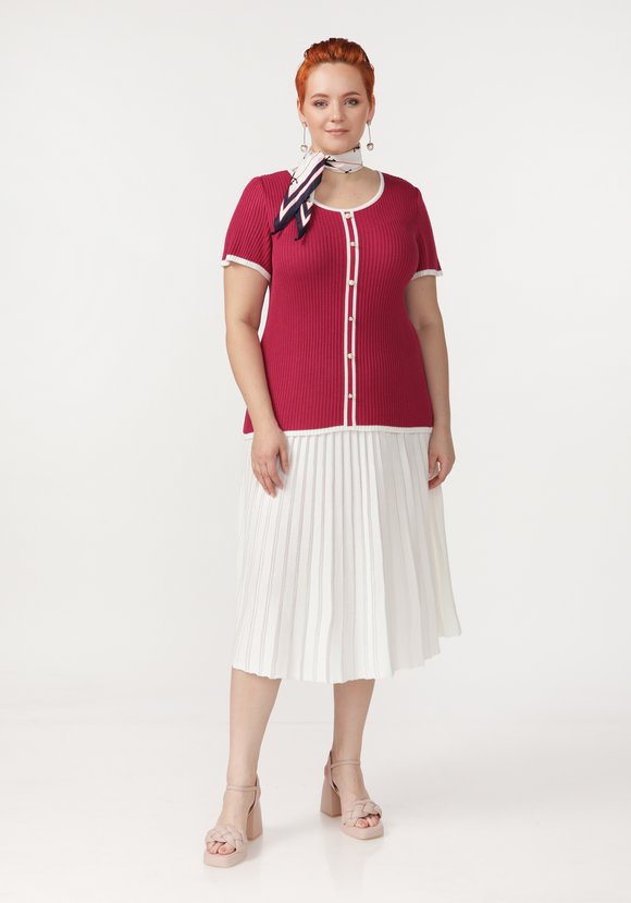 Футболка с декоративными пуговицами шир.  580, рис. 7