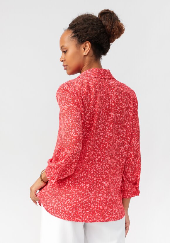 Блуза в горох с декоративными пуговицами шир.  580, рис. 8