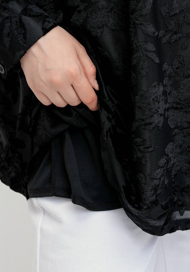 Блуза с цветами из бархата шир.  750, рис. 24