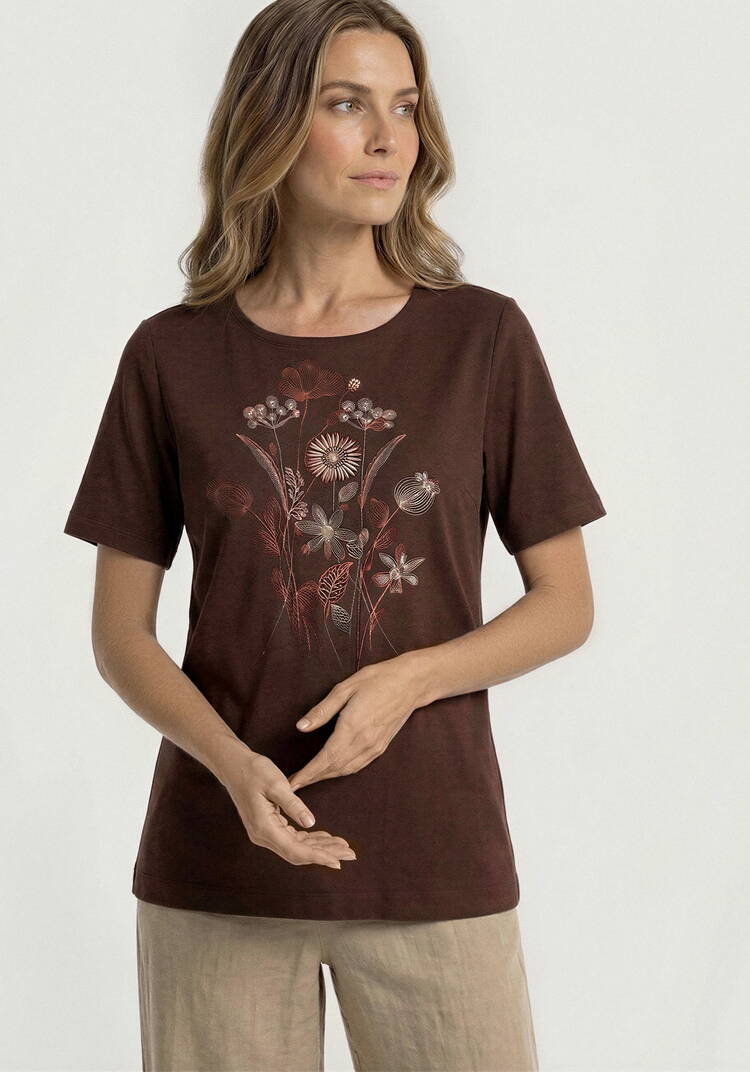 Блуза с принтом из льна шир.  750, рис. 9