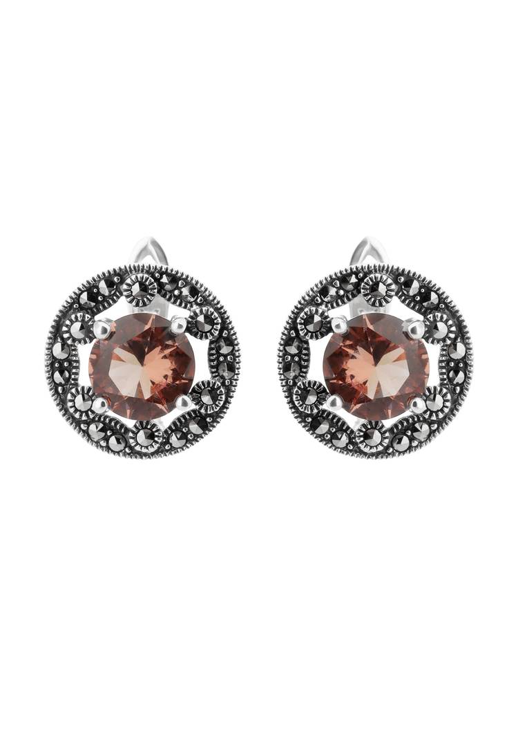 Серебряные серьги  Мадлена шир.  750, рис. 1