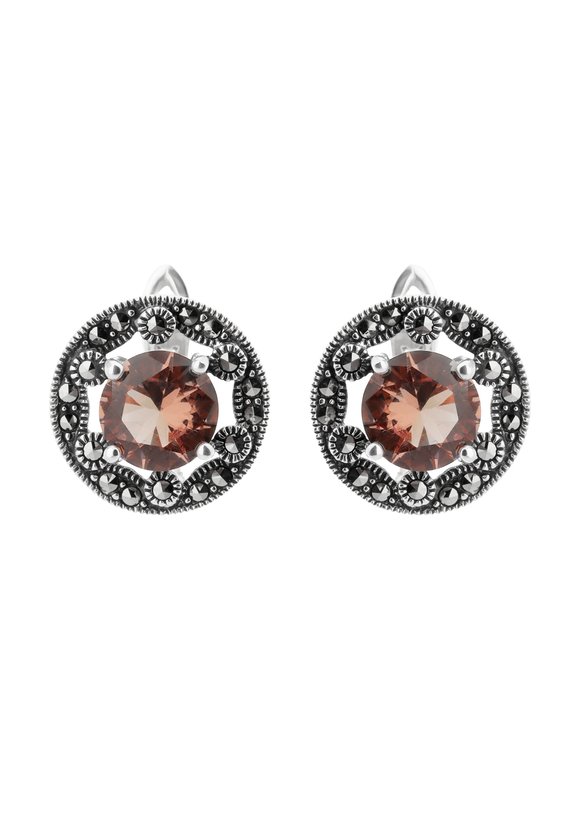 Серебряные серьги  Мадлена шир.  580, рис. 1