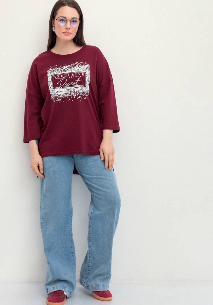 Туника с принтом на груди шир.  750, рис. 43