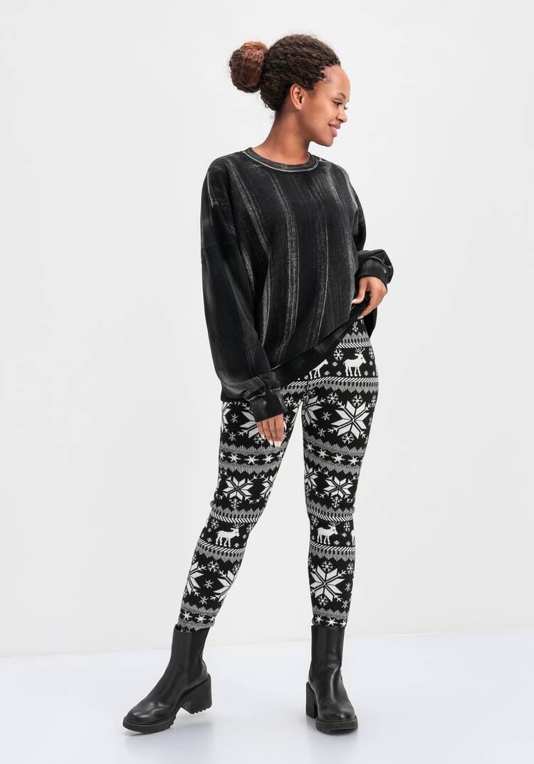 Леггинсы с начесом и зимним орнаментом шир.  750, рис. 6