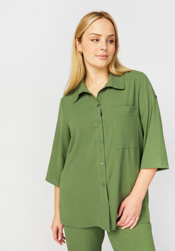 Костюм: блуза на пуговицах и брюки шир.  580, рис. 12