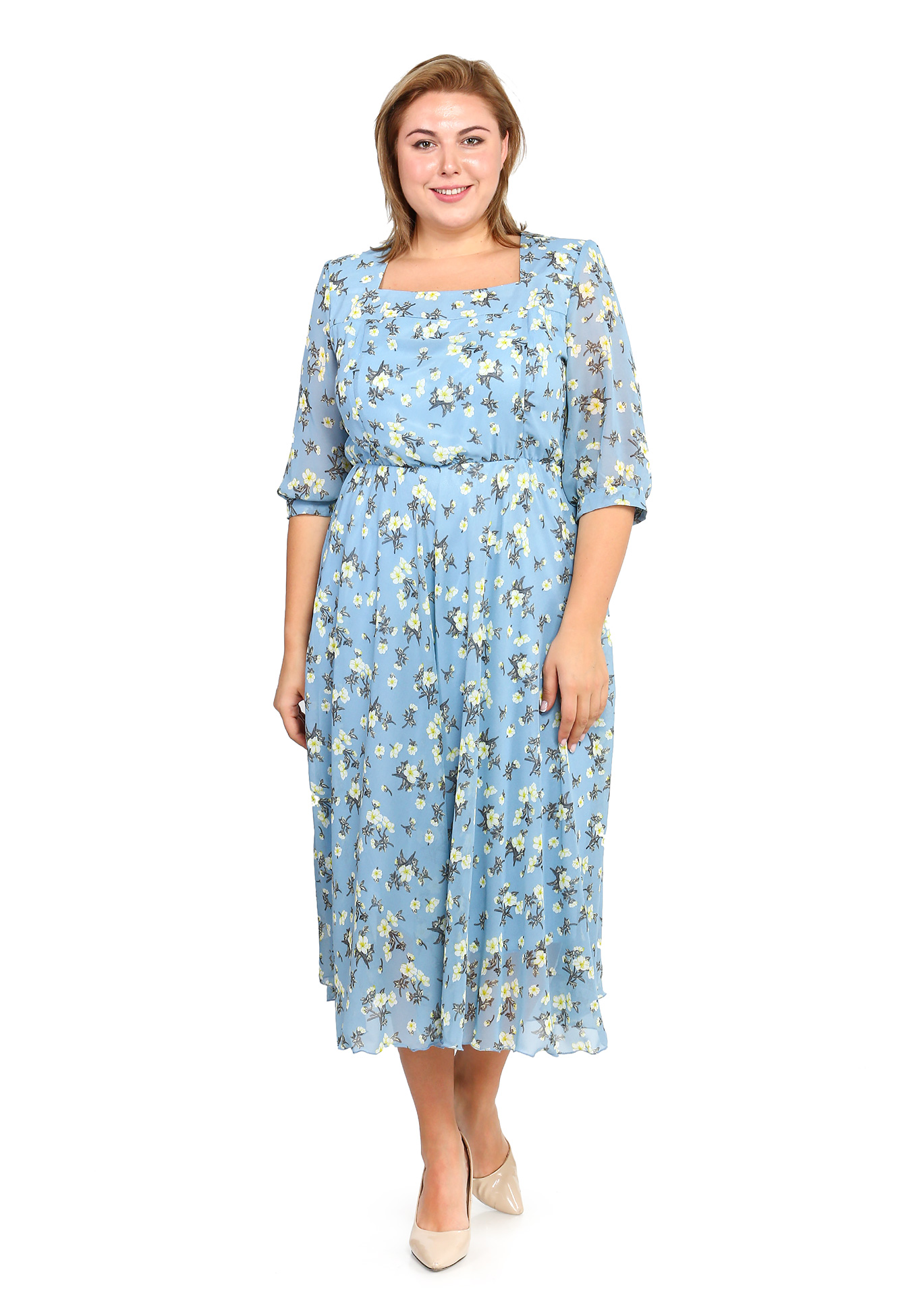 Платье Солнечное Настроение Bianka Modeno, цвет голубой, размер 45 - фото 2