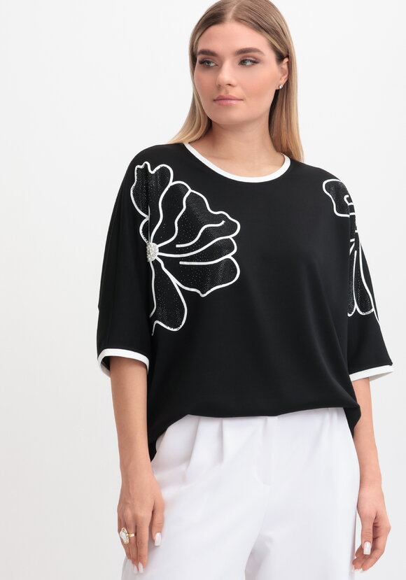 Блуза Цветуший пион шир.  580, рис. 1