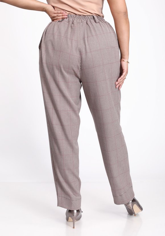 Брюки широкие с принтом пье-де-пуль шир.  580, рис. 2