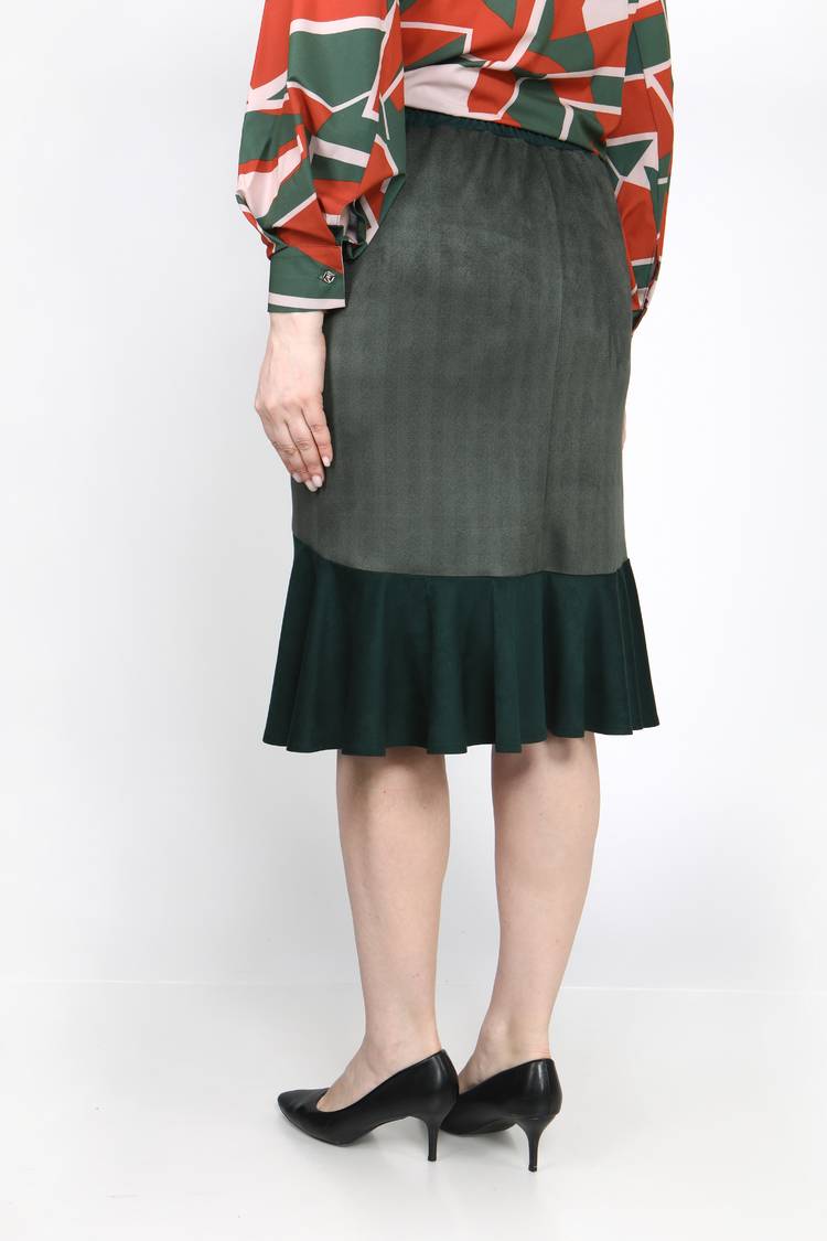 Юбка из эко-замши с воланом шир.  750, рис. 7