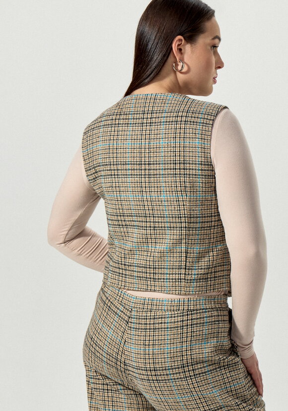 Жилет с принтом клетка шир.  580, рис. 8