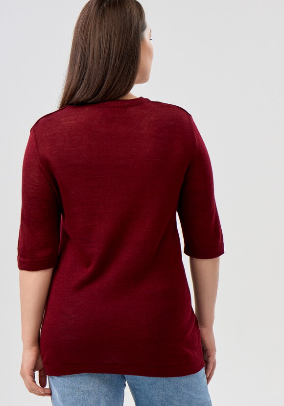 Футболка согревающая из овечьей шерсти, бордо шир.  580, рис. 3