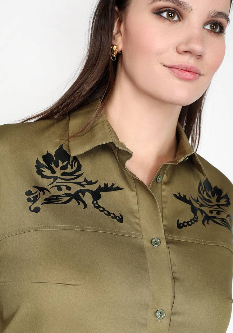 Рубашка Цветочный элемент шир.  750, рис. 4