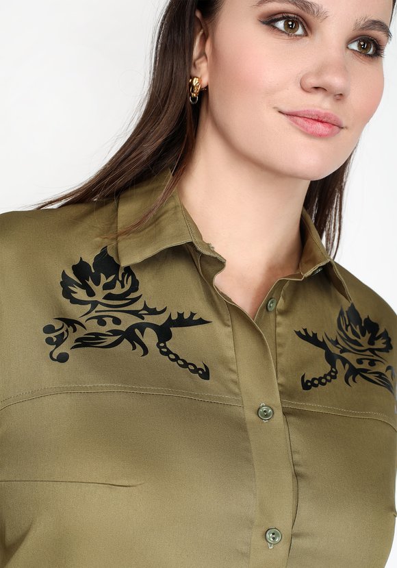 Рубашка Цветочный элемент шир.  580, рис. 4