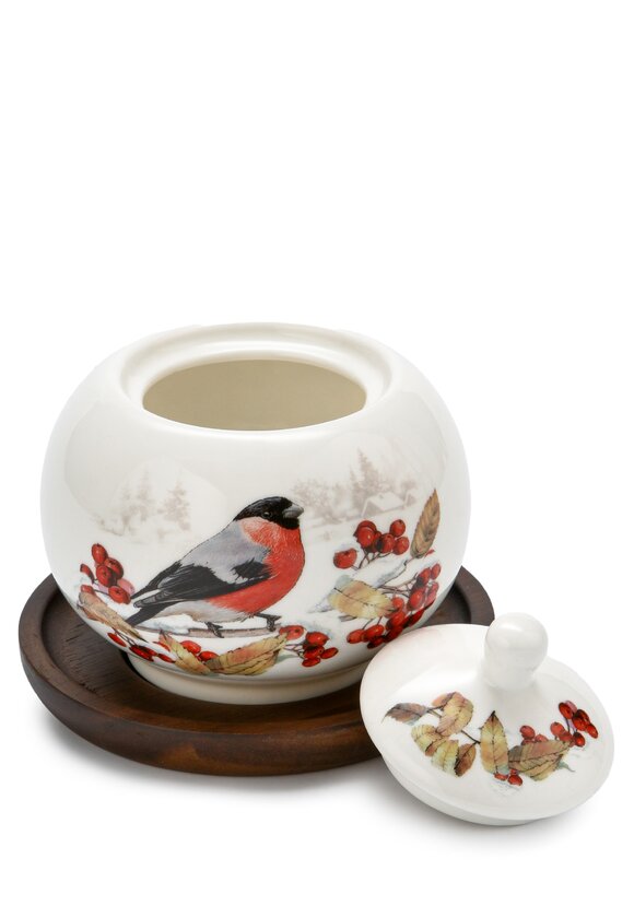 Сахарница фарфоровая Снегири шир.  580, рис. 2