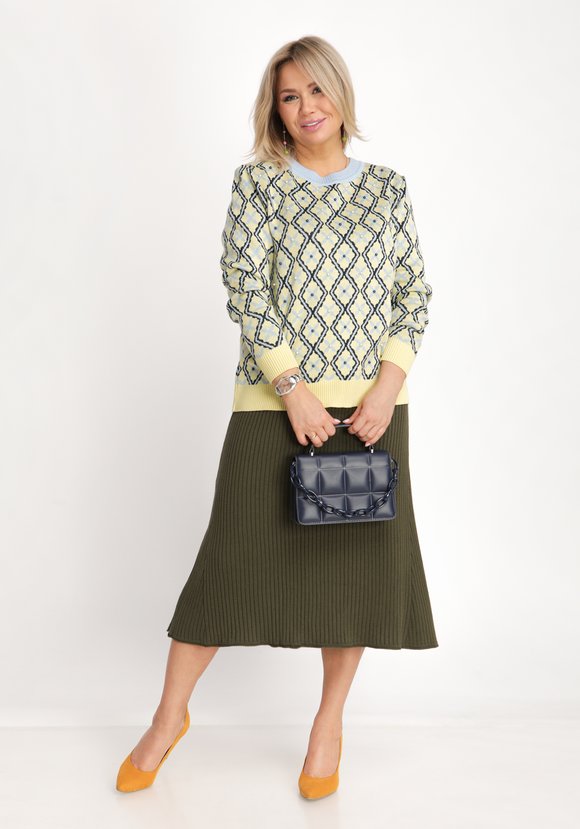 Джемпер с рисунком и декором в виде бусин шир.  580, рис. 3