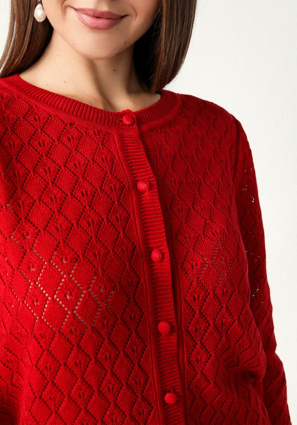 Кардиган ажурный с обтянутыми пуговицами шир.  580, рис. 27